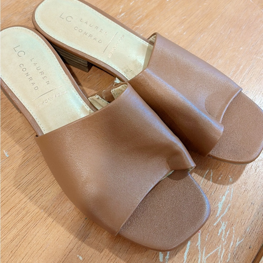 LC Lauren Conrad Tan Mules